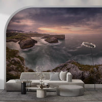 Sunset Coastal Cliffs Panorama Wall Mural