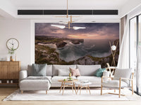 Sunset Coastal Cliffs Panorama Wall Mural