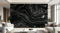 Midnight Agate Layered Stone Pattern Wall Mural