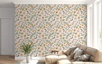 Whimsical Honeybee Meadow Pattern Wallpaper⁠