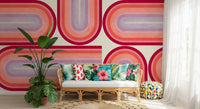 Mid Century Modern Groovy Curves Wall Mural