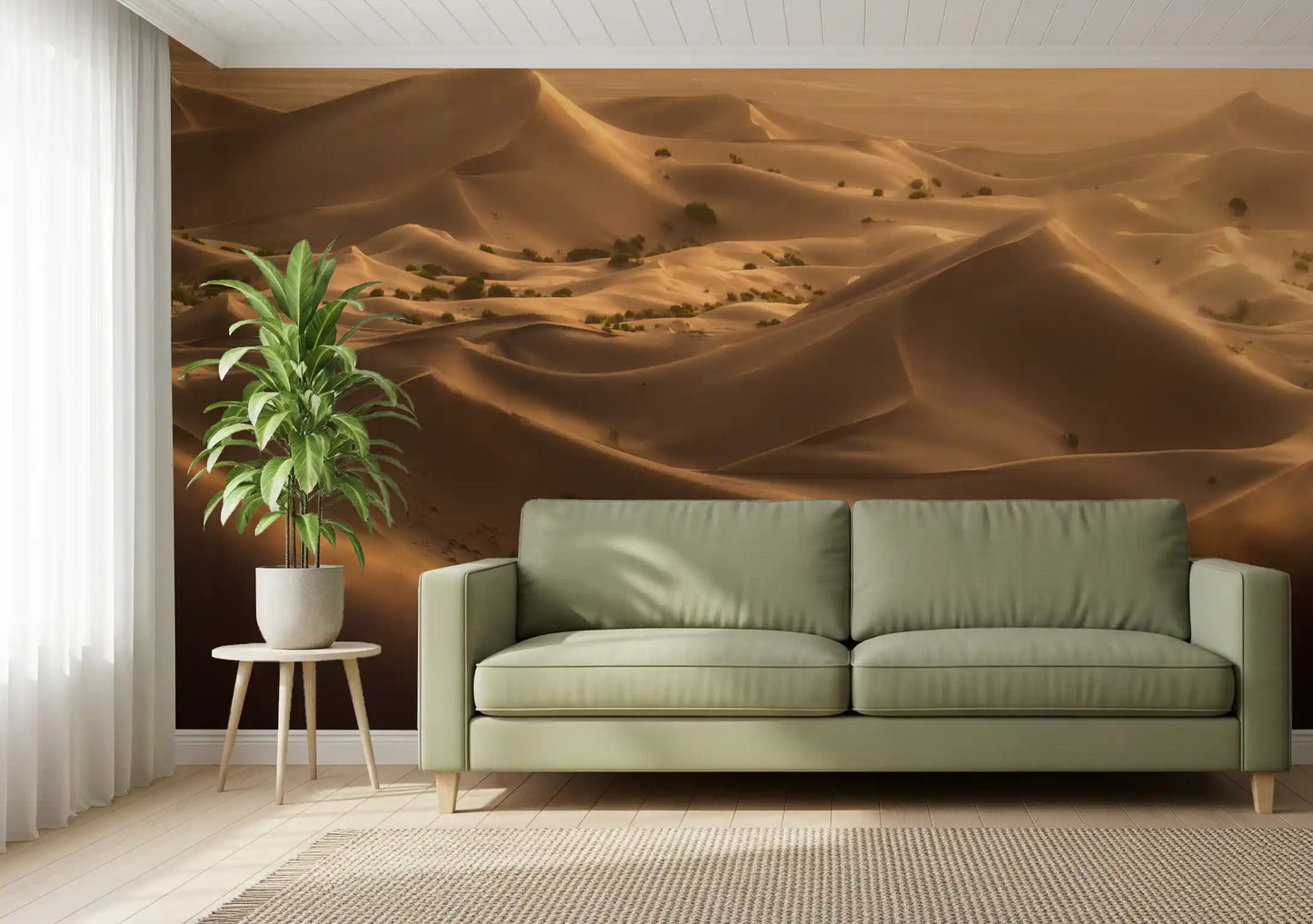 Golden Hour Desert Dunes Wall Mural