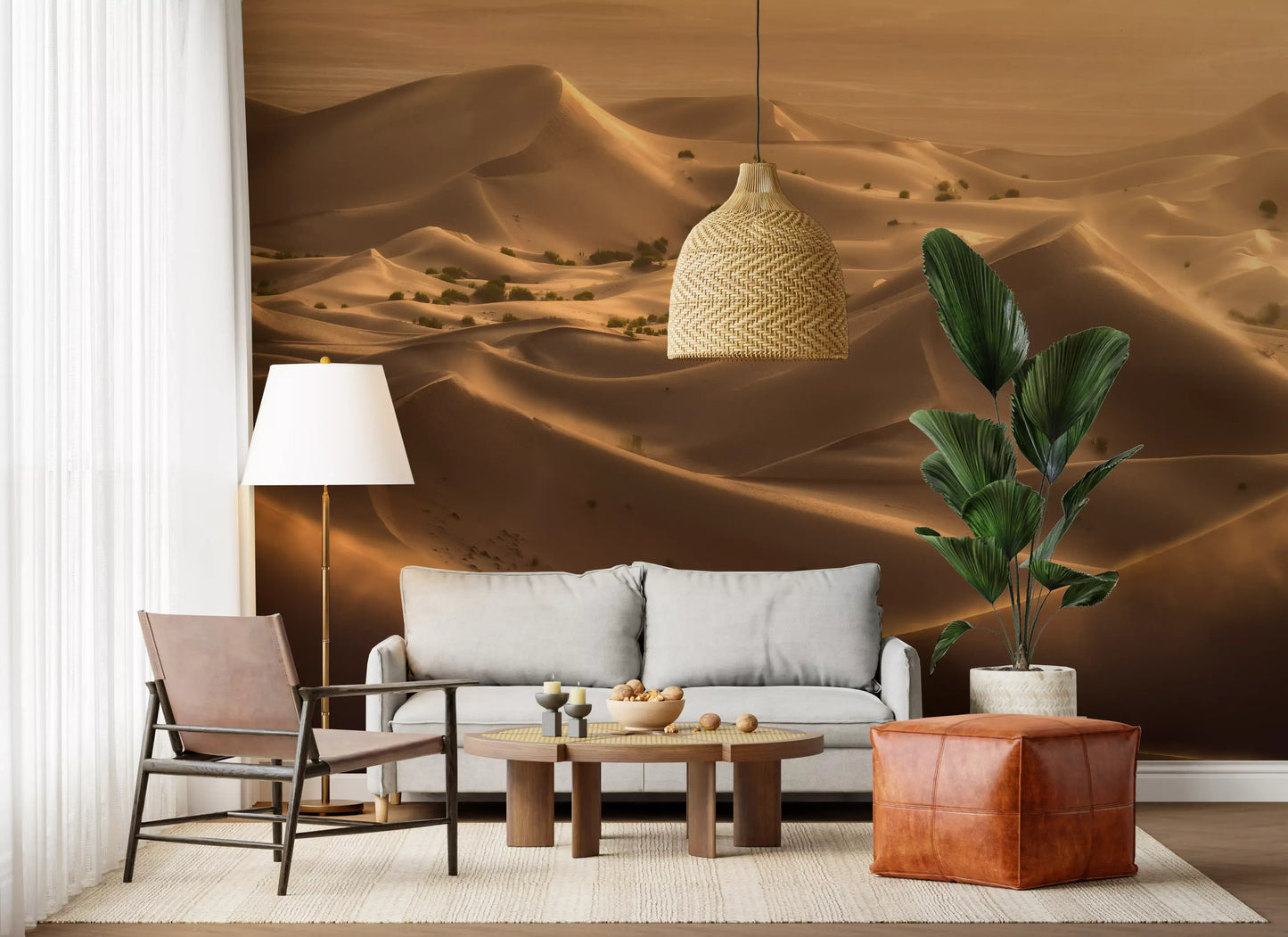 Golden Hour Desert Dunes Wall Mural