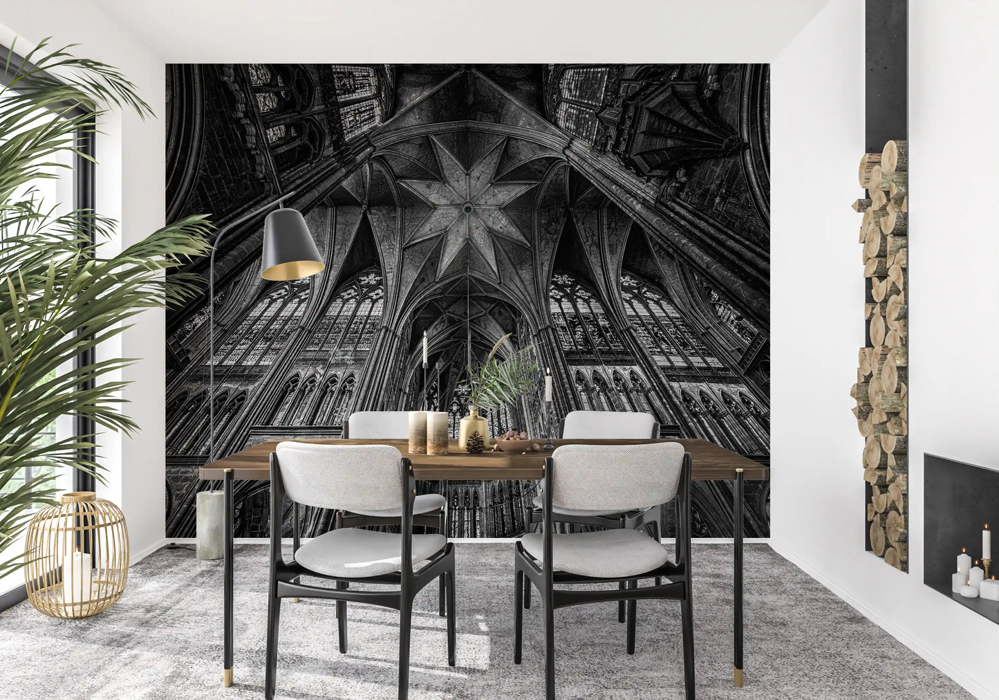 Gothic Vaults of the Cathedral Ceiling Wall Mural