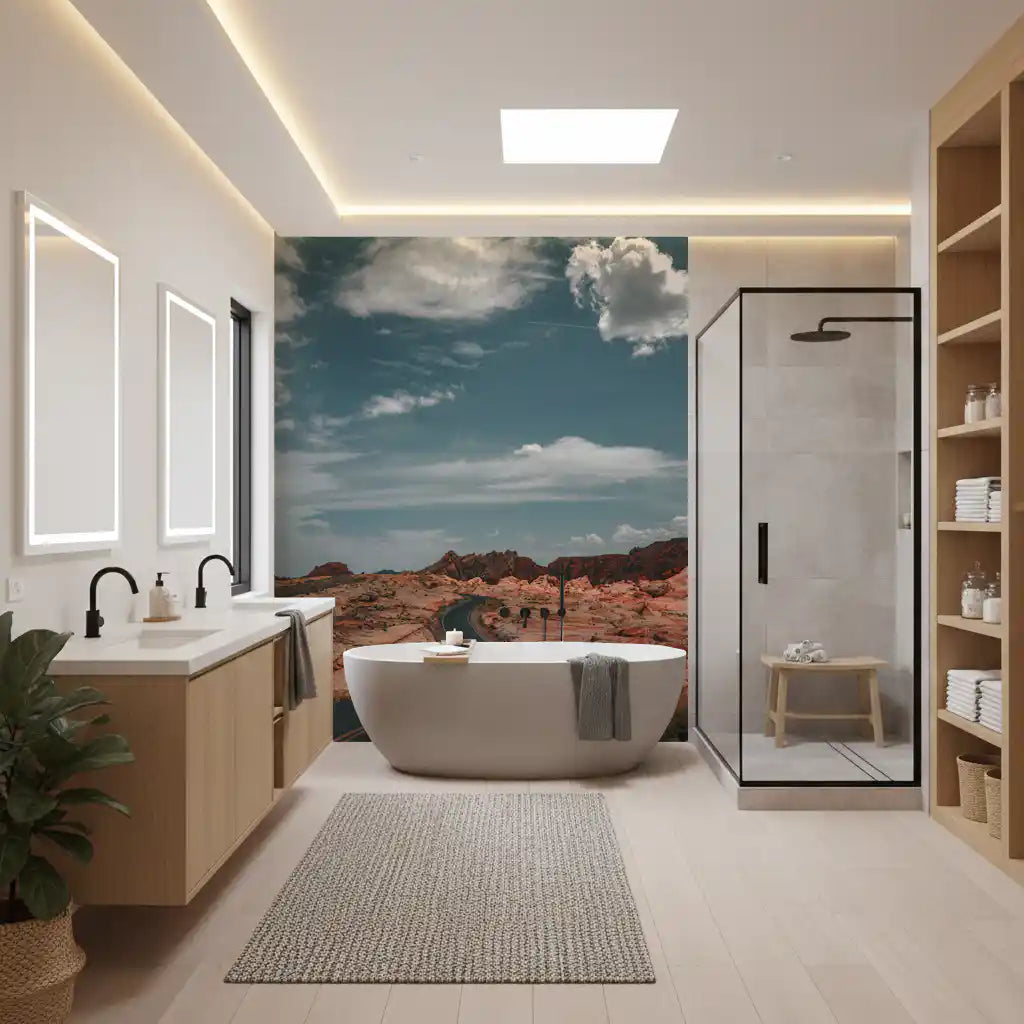 Winding Desert Highway Wall Mural
