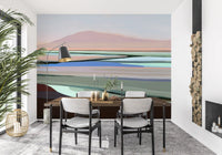 Muted Coastal Hills Abstract Wall Mural