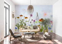 Dreamy Pastel Wildflower Garden Wall Mural