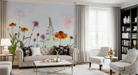 Dreamy Pastel Wildflower Garden Wall Mural