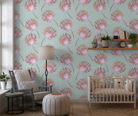 Soft Blush Palm Frond Pattern Wallpaper⁠