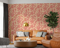 Coral Bloom Botanical Illustration Wallpaper⁠