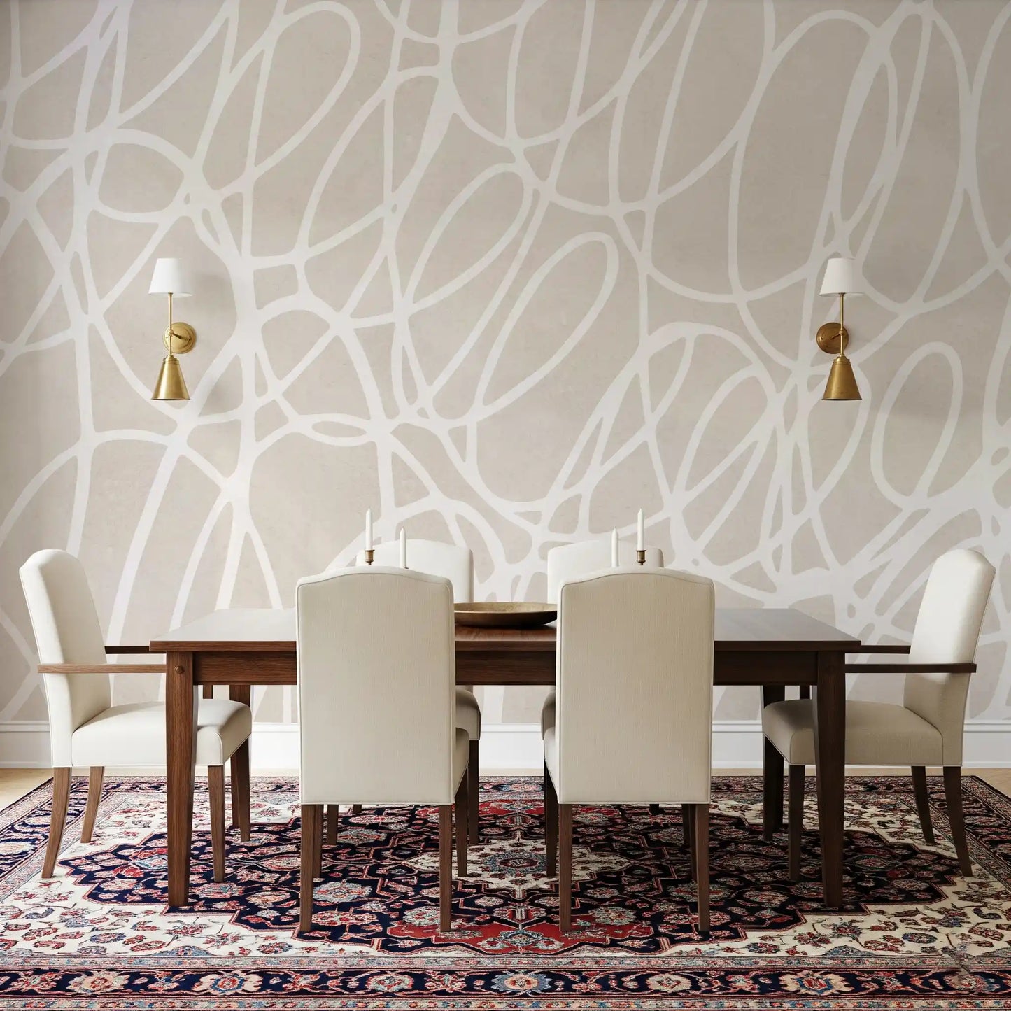 Abstract Swirl Line Art Wall Mural