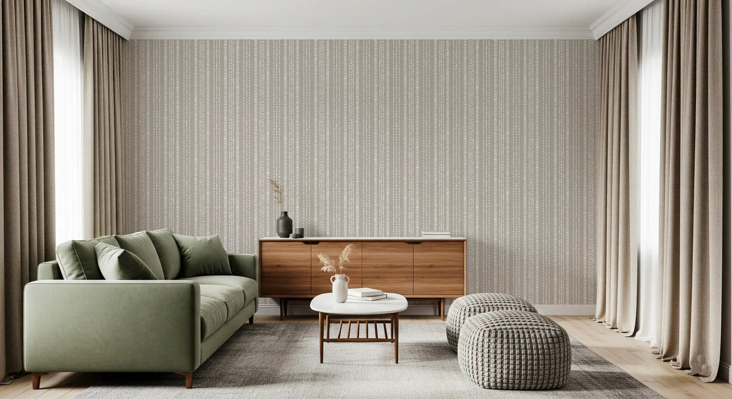 Earthy Vertical Dash Motif Wallpaper⁠