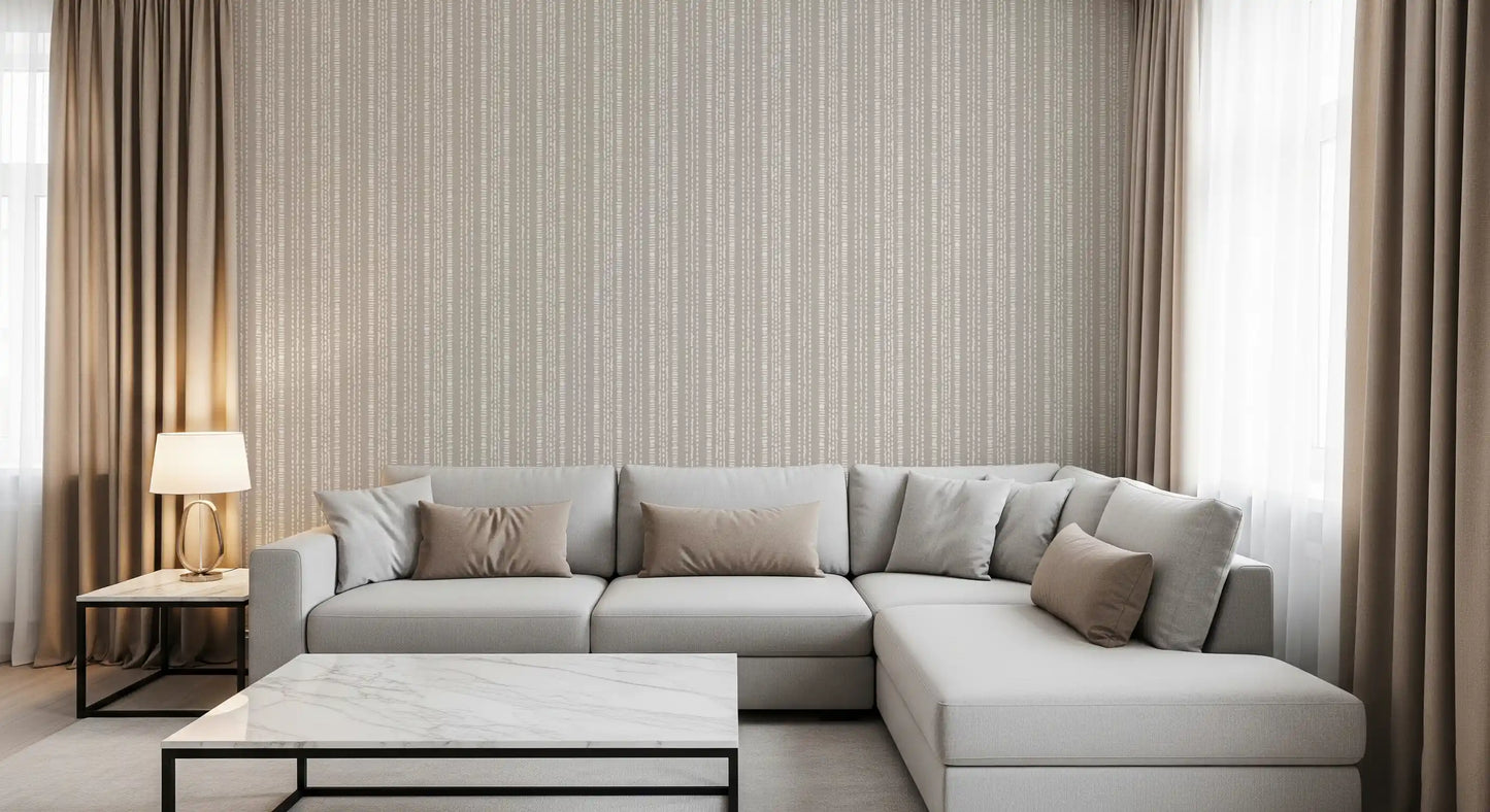 Earthy Vertical Dash Motif Wallpaper⁠