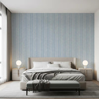 Cream and Indigo Linear Pattern Wallpaper⁠