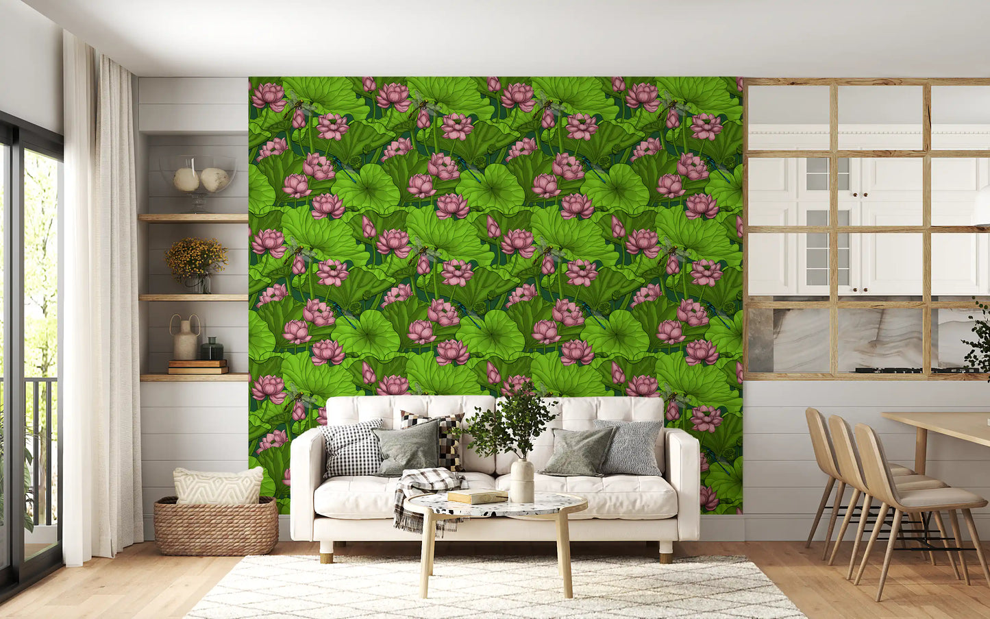 Zen Lotus Pond with Dragonflies Wallpaper⁠