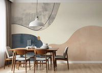 Arte geométrica minimalista com curvas suaves Wall Mural