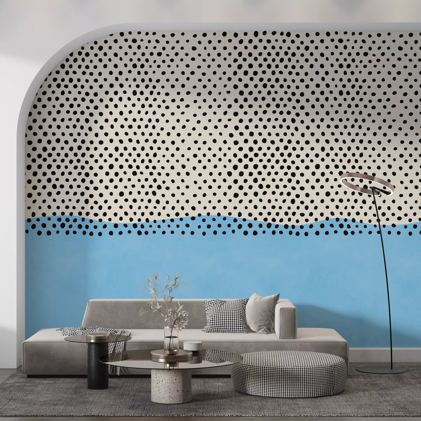 Dotted Horizon Coastal Accent Wall Mural