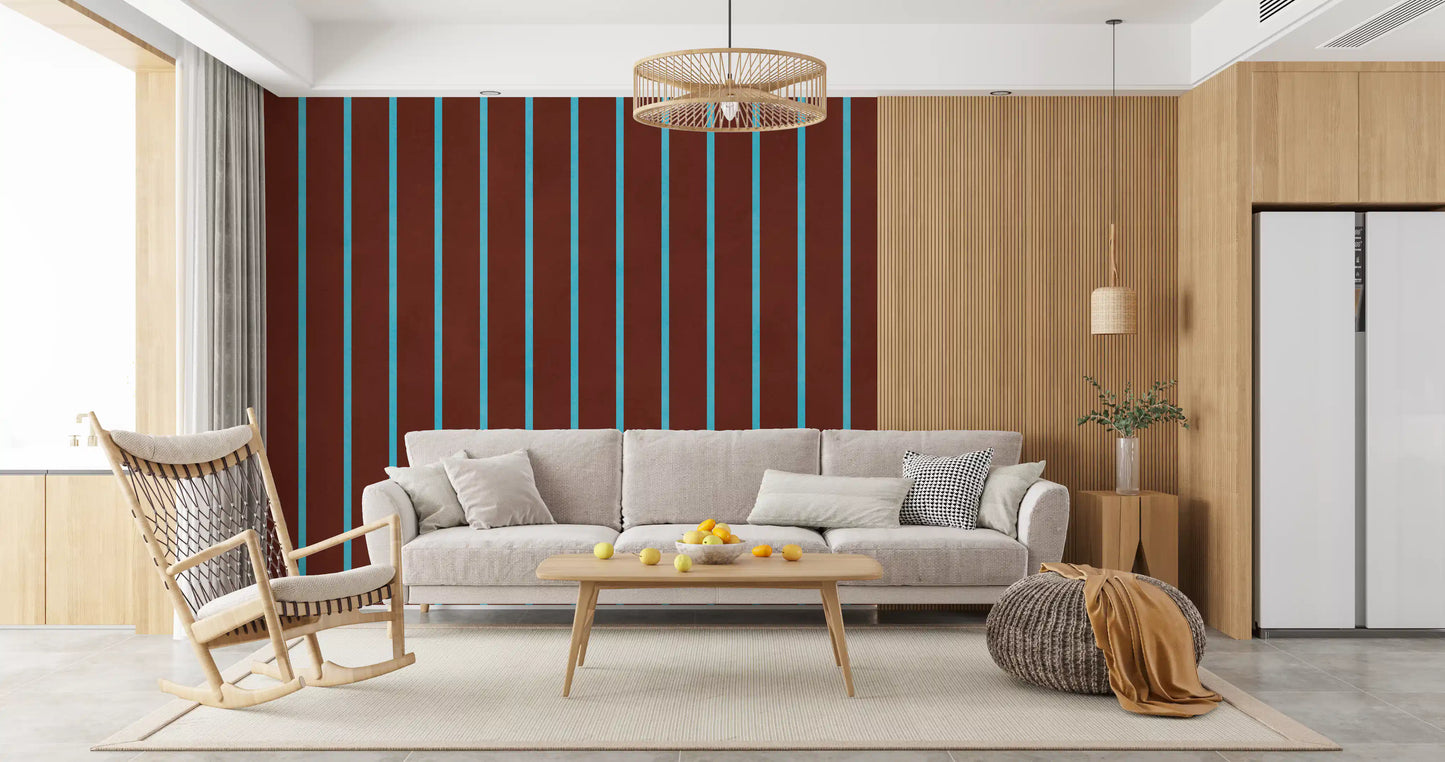 Rustic Earth and Sky Stripe Wall Mural
