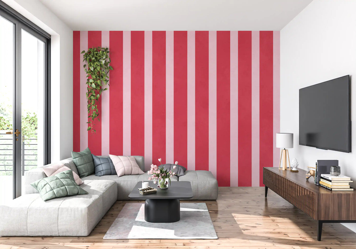 Candy Striped Vertical Texture Wall Mural