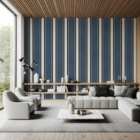 Classic Navy Striped Pattern Wall Mural