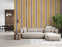 Padrão listrado vertical em ocre dourado Wall Mural