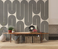 Ondas geométricas monocromáticas Wall Mural