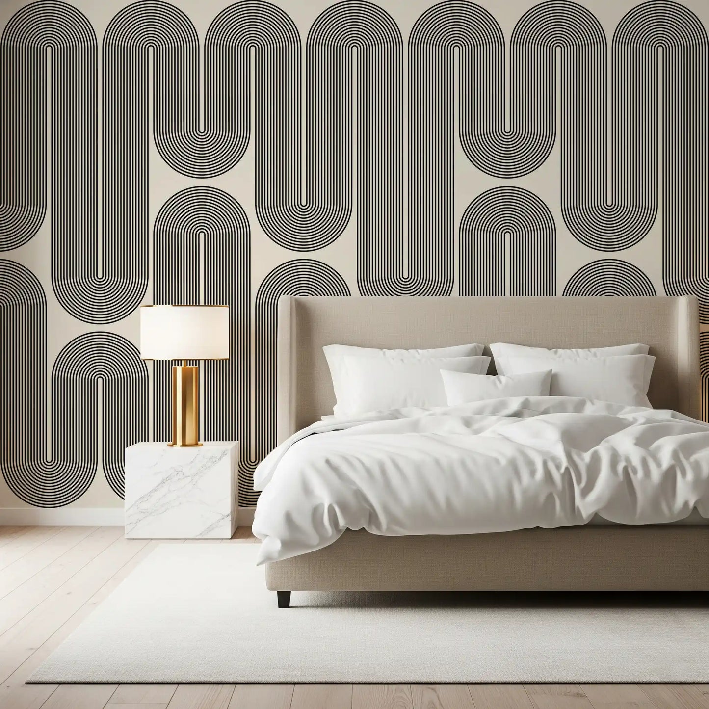 Ondas geométricas monocromáticas Wall Mural