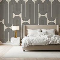 Ondas geométricas monocromáticas Wall Mural