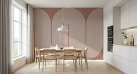 Padrão minimalista de linhas onduladas em terracota Wall Mural