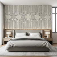 Padrão minimalista de arte linear em arco Wall Mural