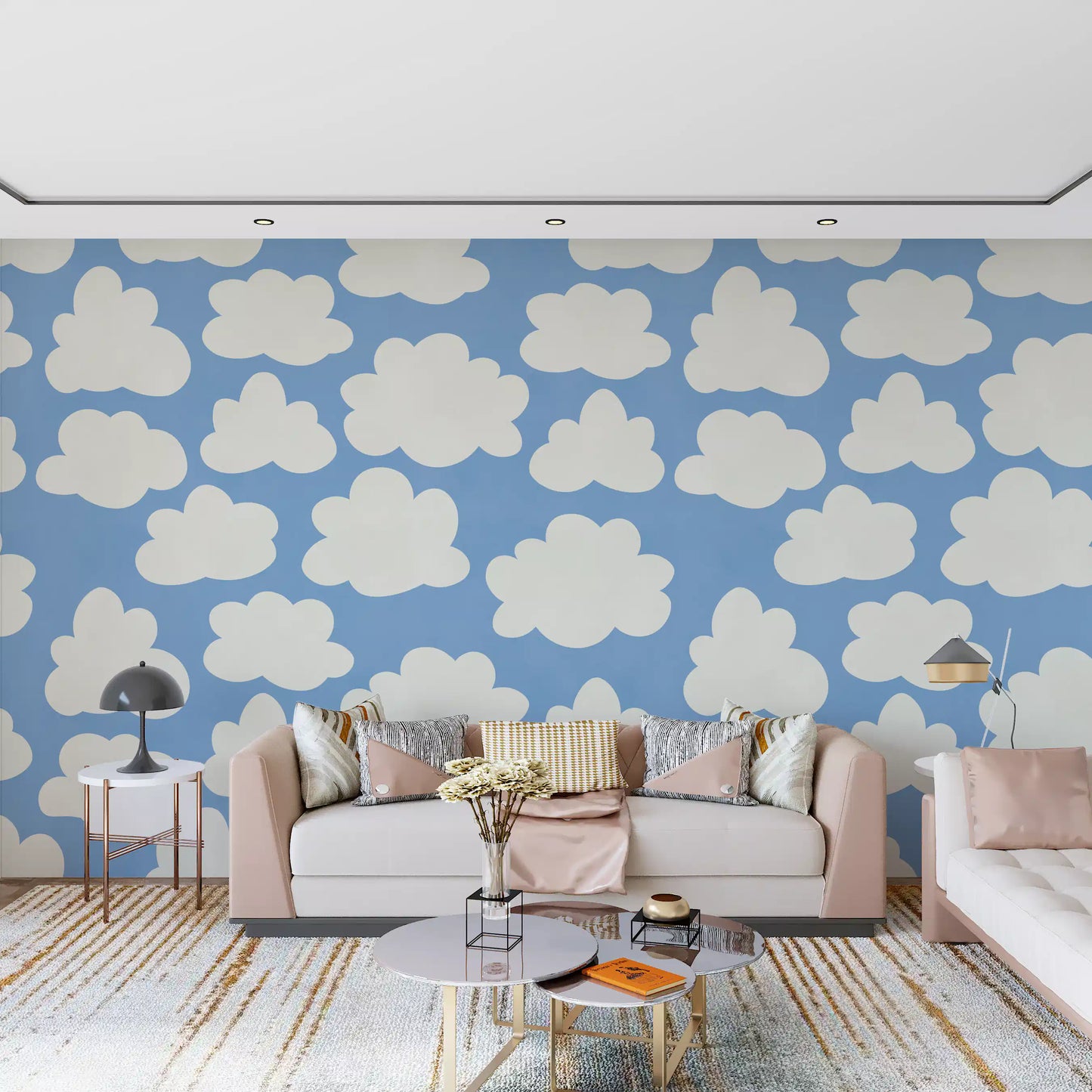 Dreamy Sky Clouds Pattern Wall Mural