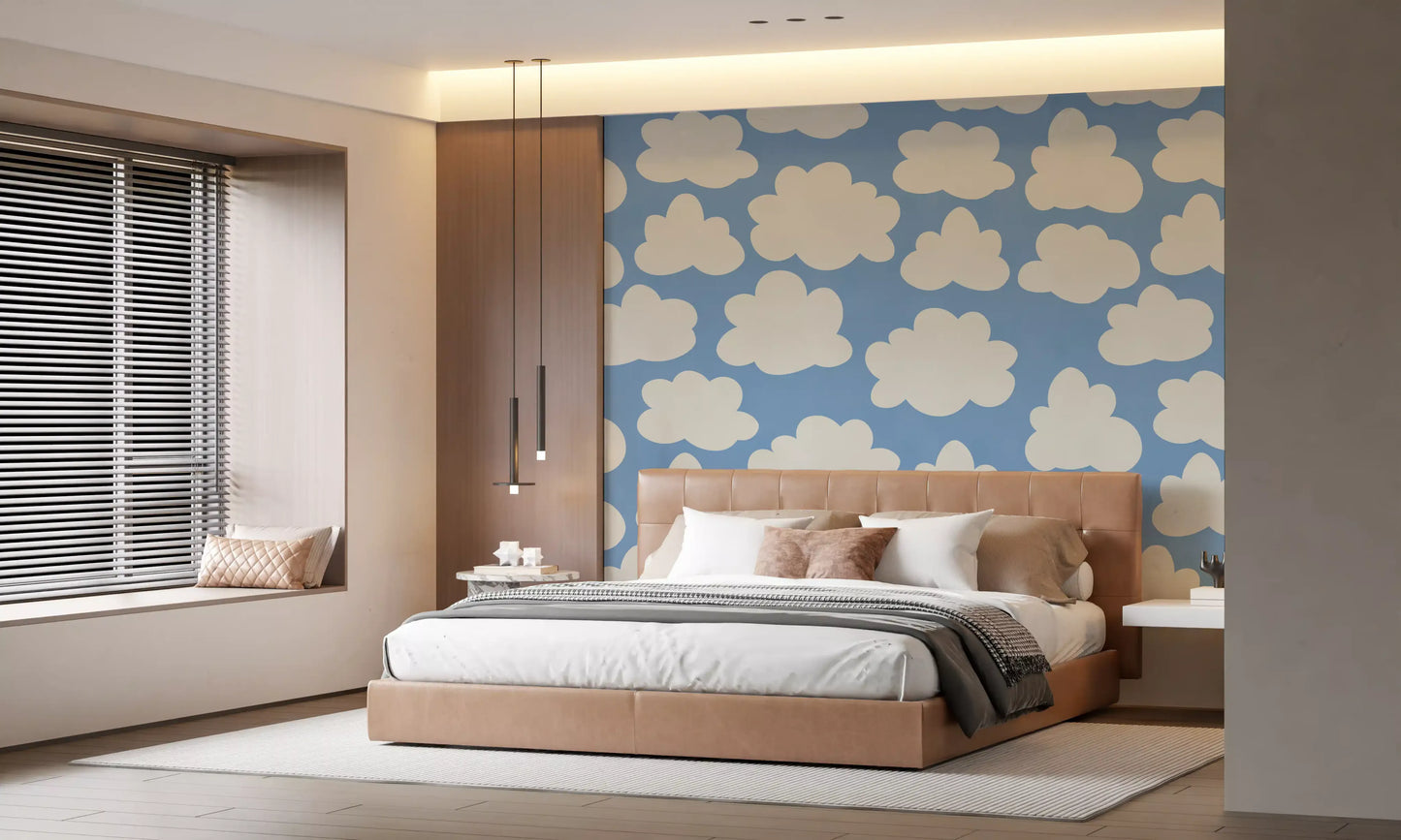 Dreamy Sky Clouds Pattern Wall Mural