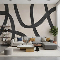 Monochrome Sculptural Loops Wall Mural