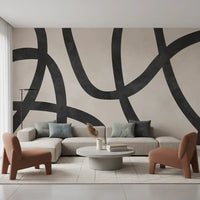 Monochrome Sculptural Loops Wall Mural