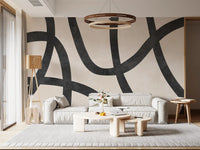 Monochrome Sculptural Loops Wall Mural