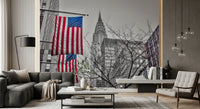 Patriotic Manhattan Cityscape Landmark Wall Mural