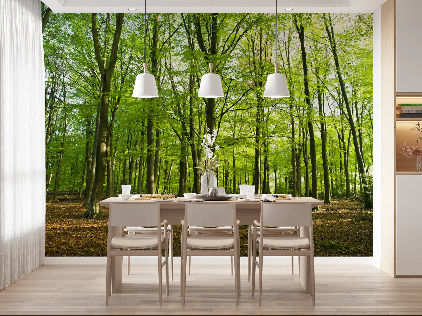 Sunlit Spring Beech Grove Wall Mural