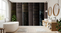 Vintage Library Book Spine Collection Wall Mural