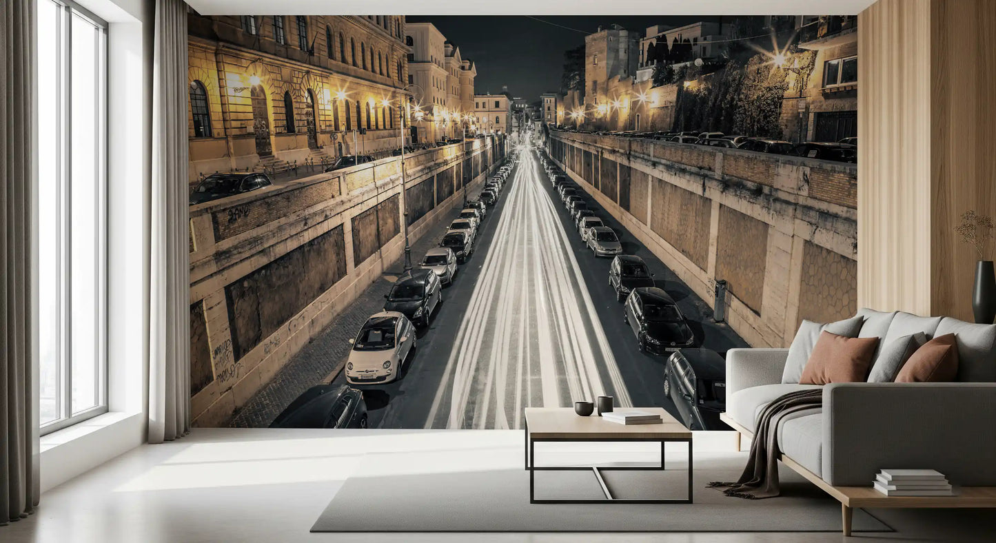 Nocturnal City Light Motion Wall Mural