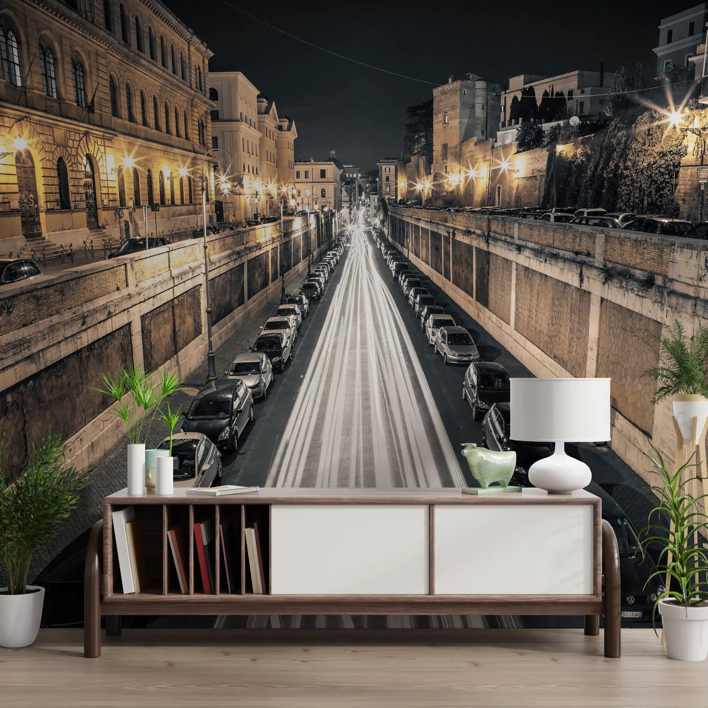 Nocturnal City Light Motion Wall Mural