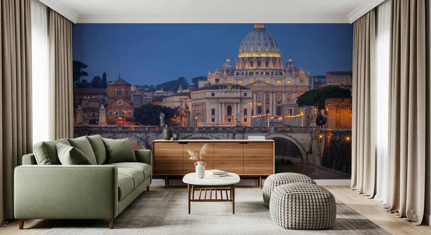 St. Peter’s Basilica Twilight Panorama Wall Mural