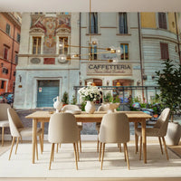 Italian Piazza Street Scene Wall Mural