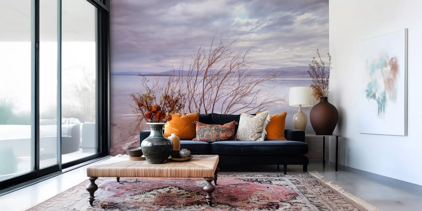 Misty Shoreline Reflection Wall Mural