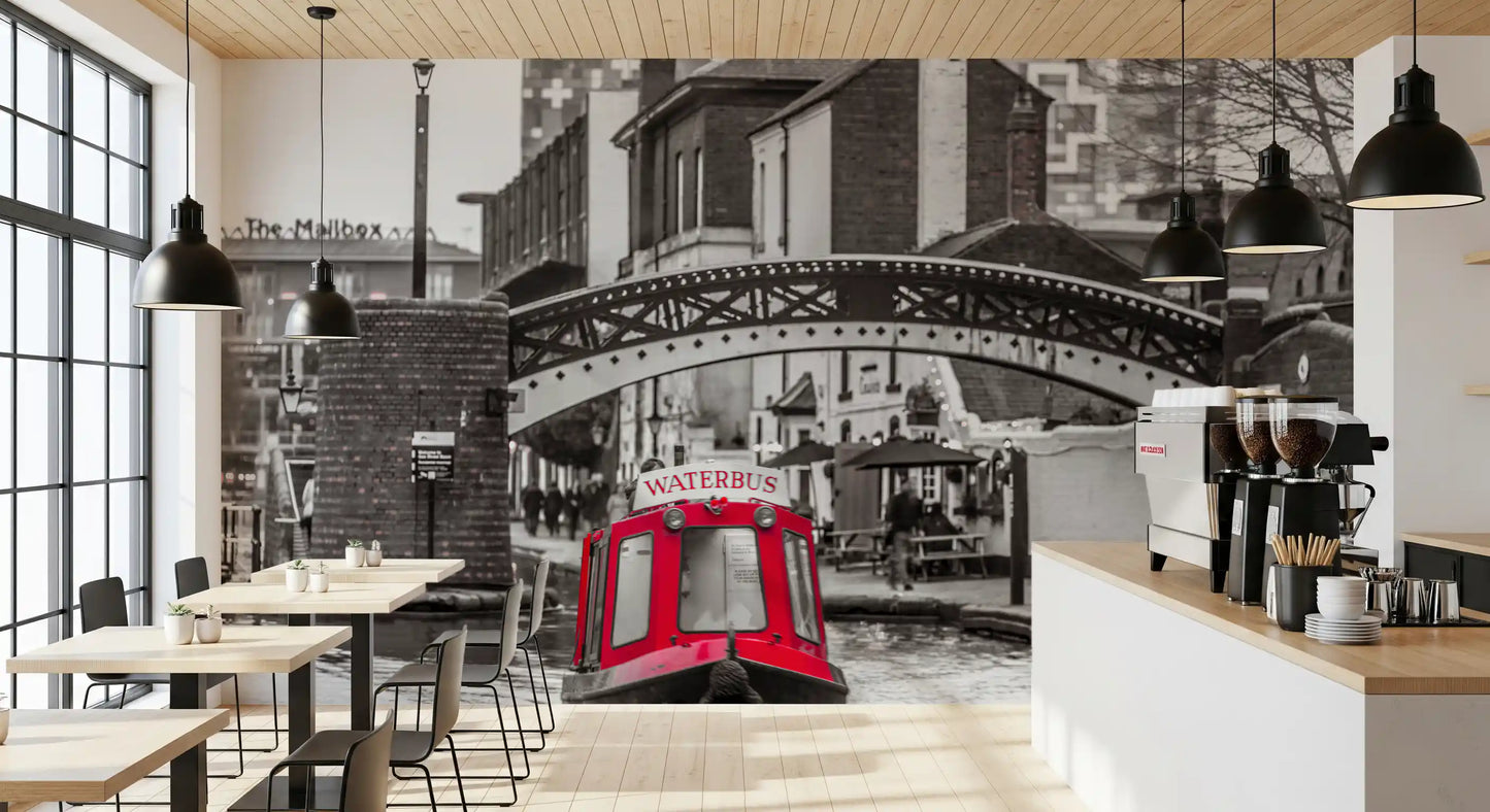 Crimson Canal Cruiser Wall Mural
