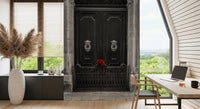 Scarlet Roses on Antique Iron Gate Wall Mural