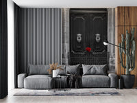 Scarlet Roses on Antique Iron Gate Wall Mural