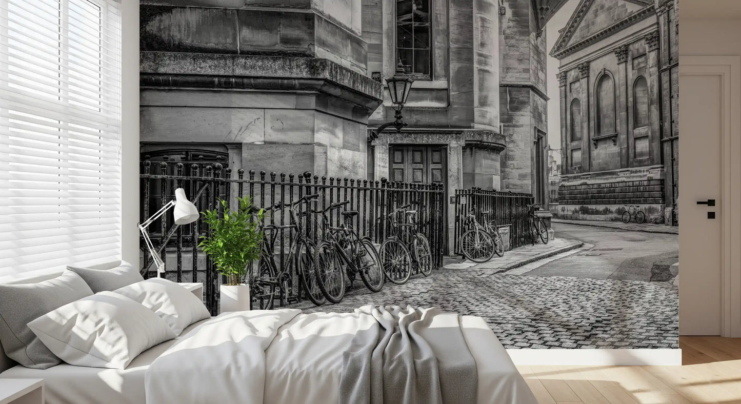 Cobbled Street and Cycles Wall Mural