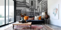 Cobbled Street and Cycles Wall Mural