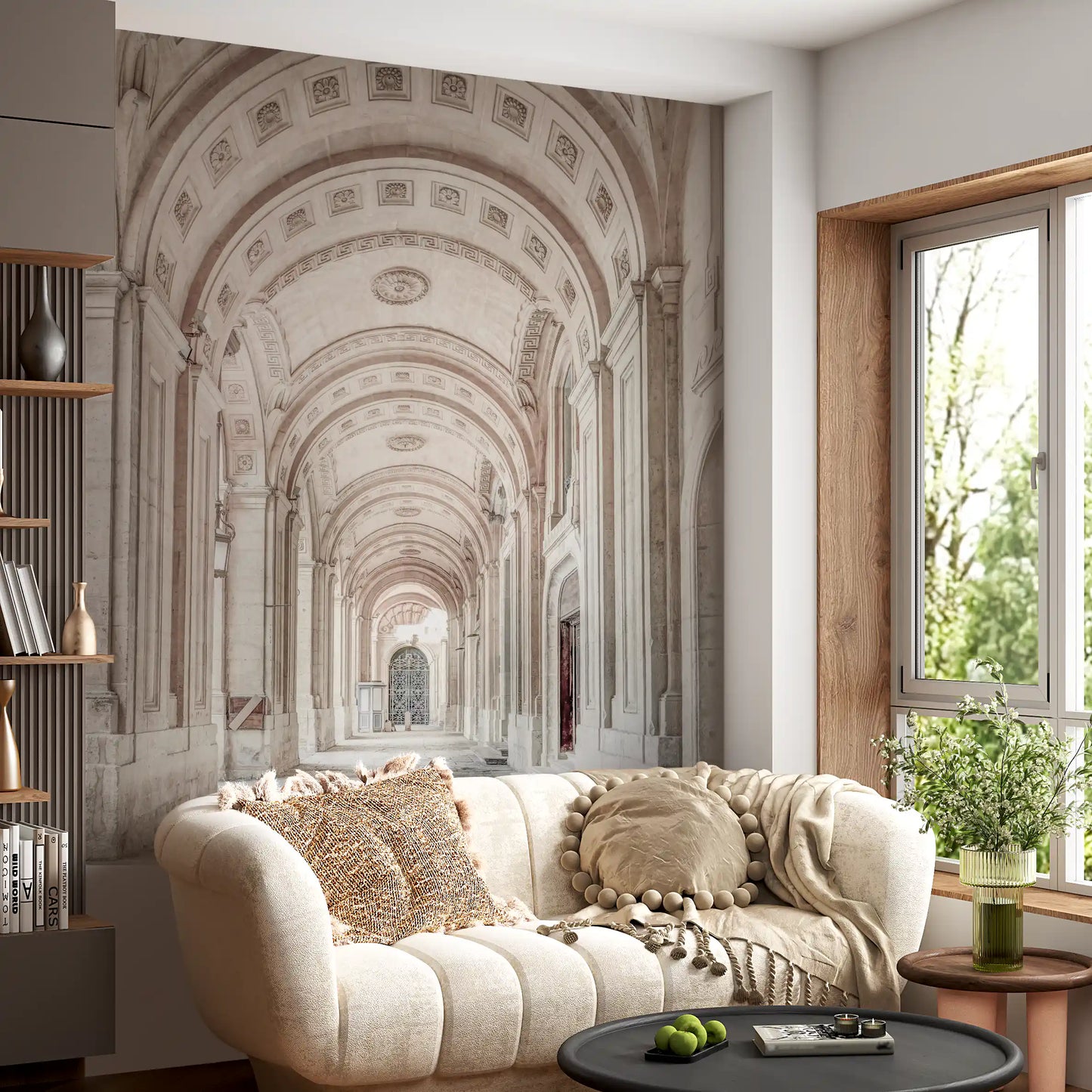 Neoclassical Stone Archway Wall Mural