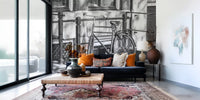 Urban Bicycle Alley Scene Wall Mural